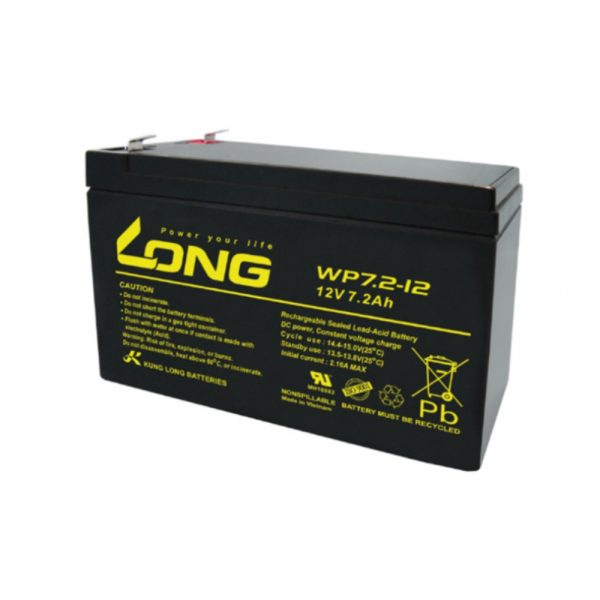 ẮC QUY KÍN KHÍ (VRLA AGM) LONG 12V-7.2Ah (20HR), WP7.2-12, F2